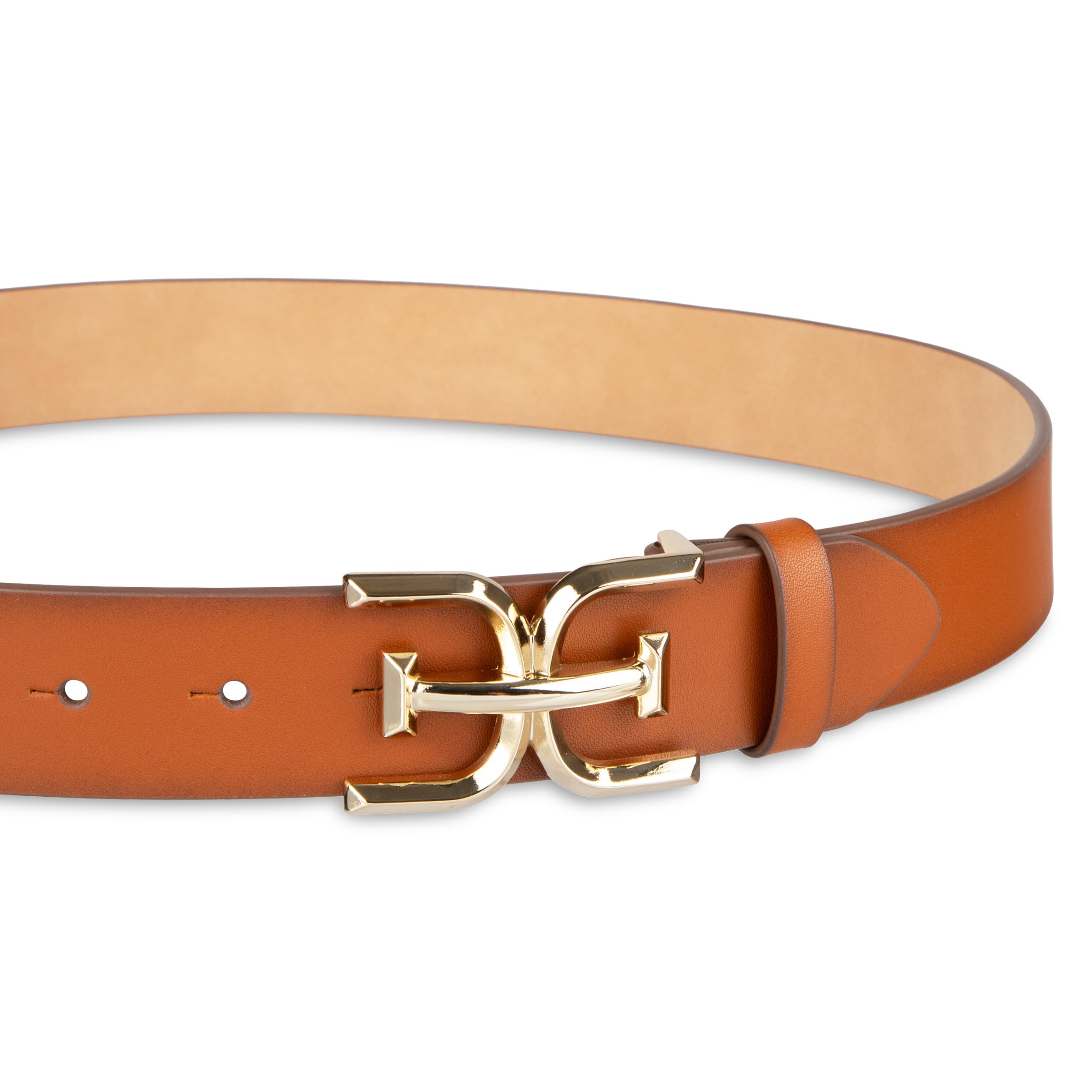 Sam Edelman Women's Casual Double-E Logo Plaque Buckle Leather Belt for Jeans and Trousers - Image 3
