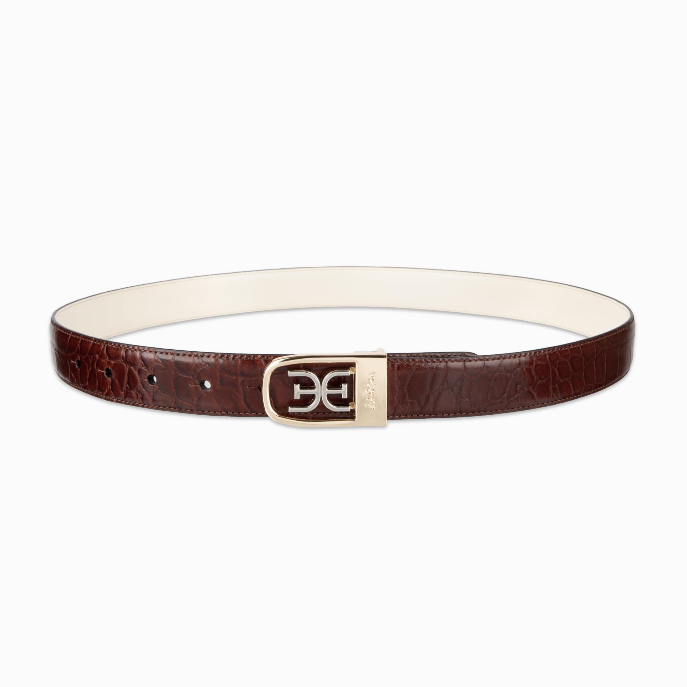 Sam Edelman Women's Skinny 1" Logo Clamp Leather Dress Belt for Jeans, Dresses and Trousers - Image 4