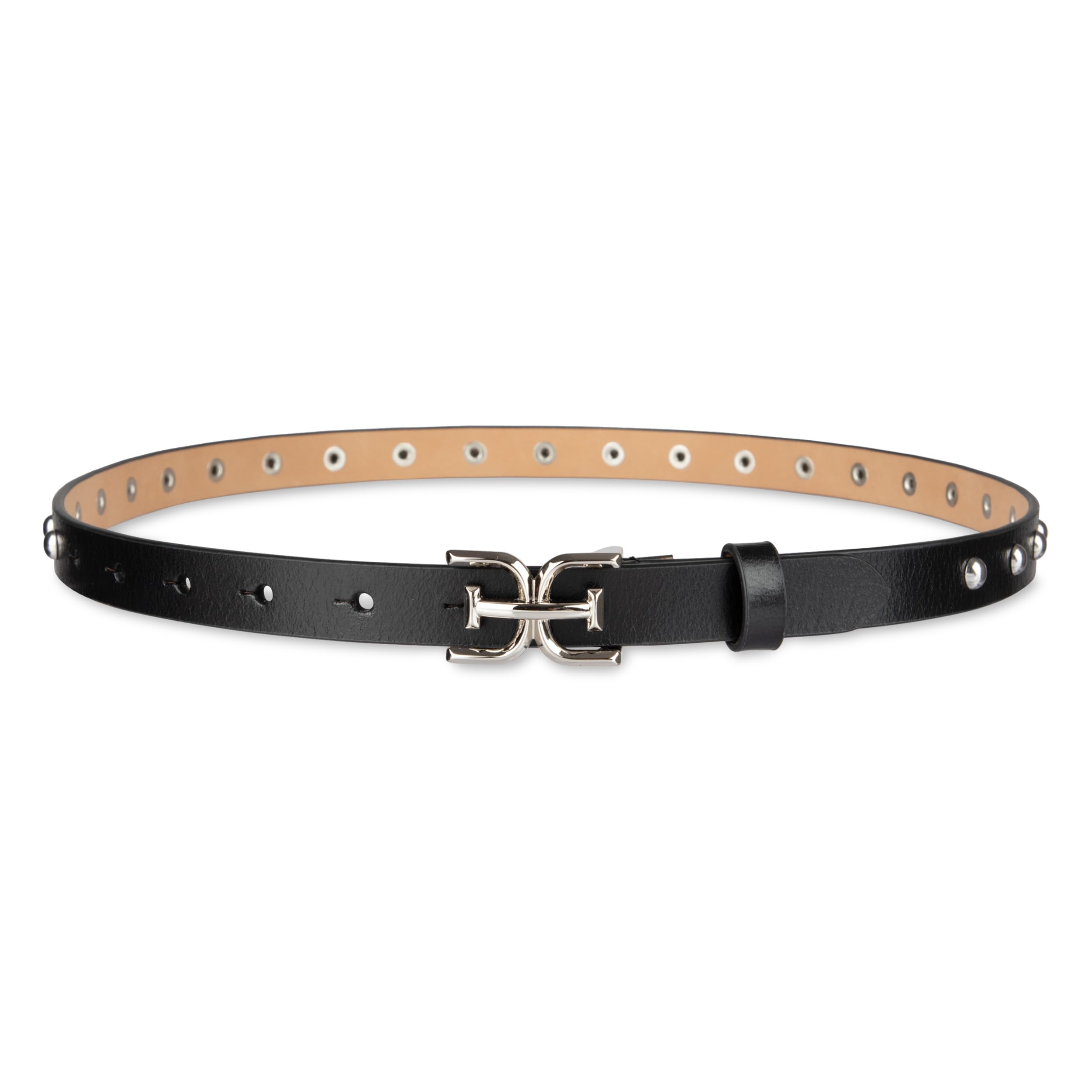 Sam Edelman womens Double-e Plaque Logo Buckle Skinny Fashion Trouser Belt - Image 4